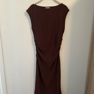 Chocolate Brown Midi Dress